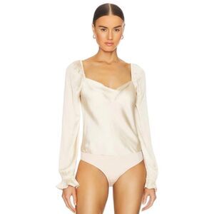 Paige Andreya Silky Long Sleeve‎ Thong Bodysuit NWT Women's Sz M NWT Ecru